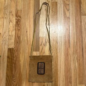 Suede leather crossbody bag